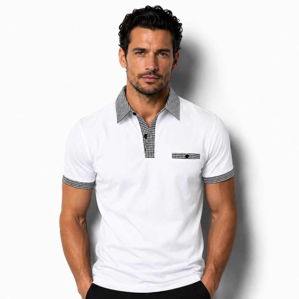 Preston | Men’s Polo Shirt | Contrast Collar Smart Casual-Men Polo-Pick NewYork