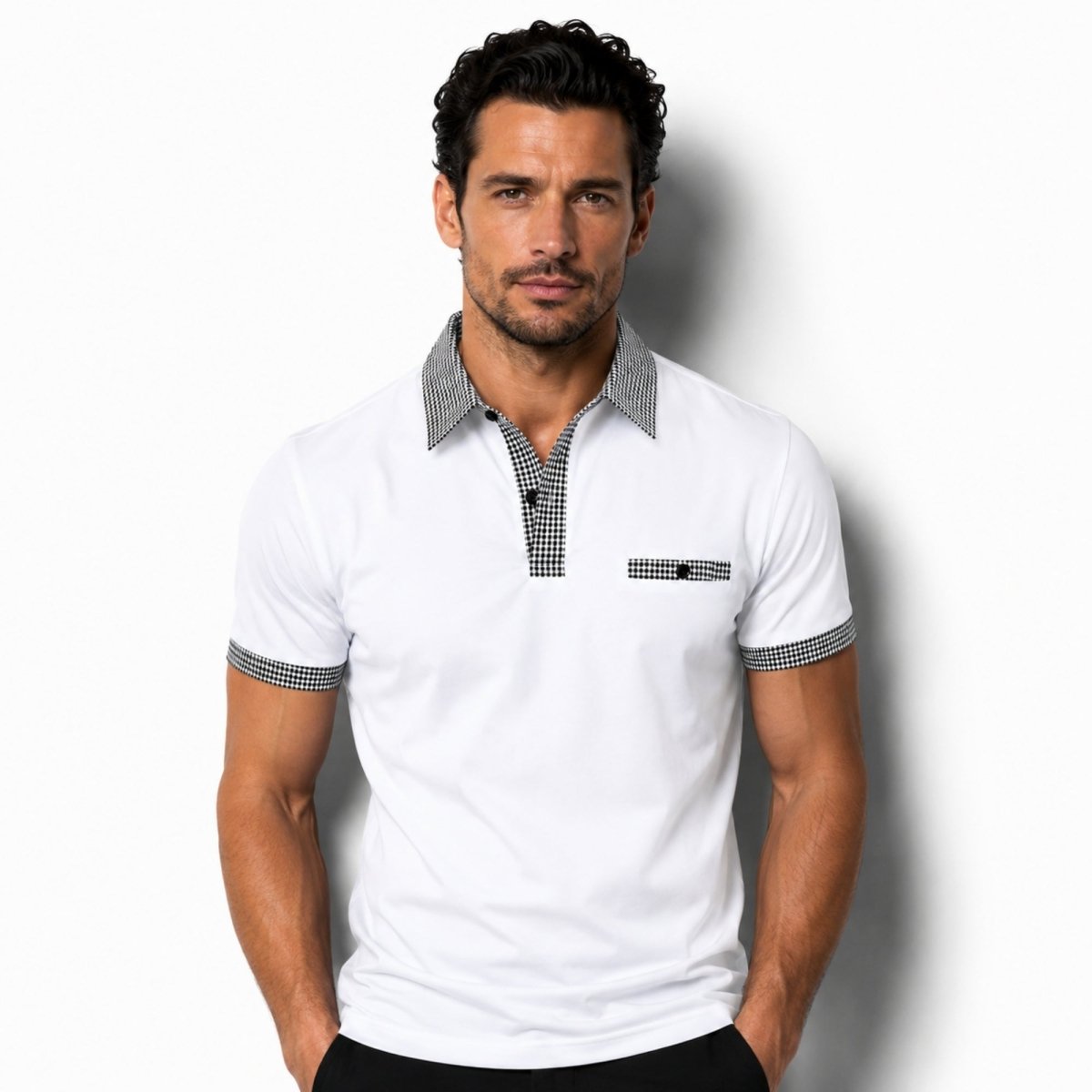 Preston | Men’s Polo Shirt | Contrast Collar Smart Casual-Men Polo-Pick NewYork