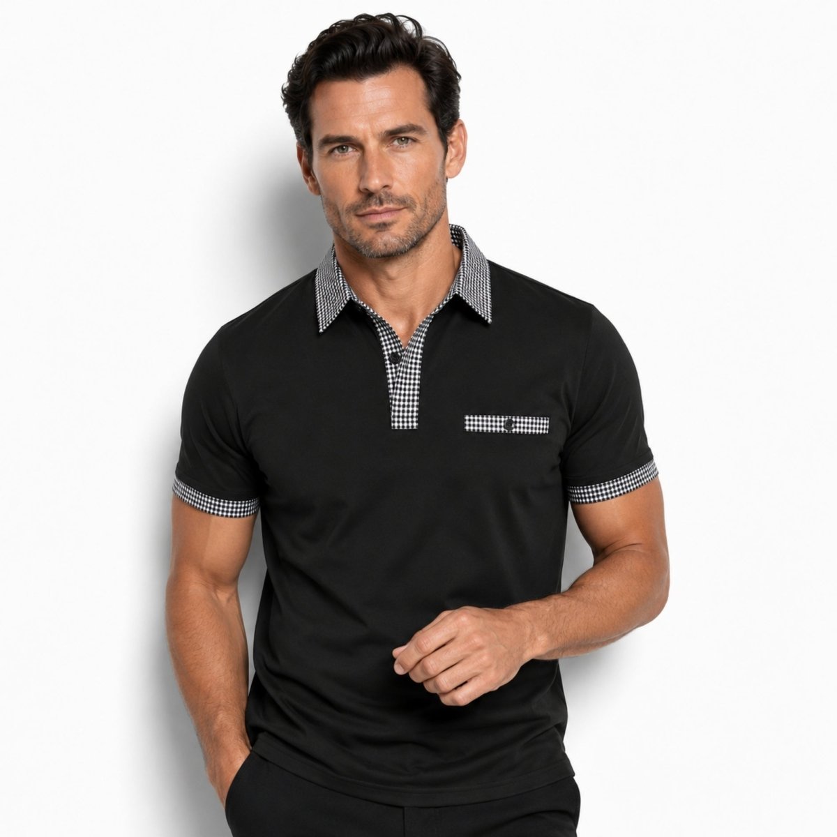 Preston | Men’s Polo Shirt | Contrast Collar Smart Casual-Men Polo-Pick NewYork