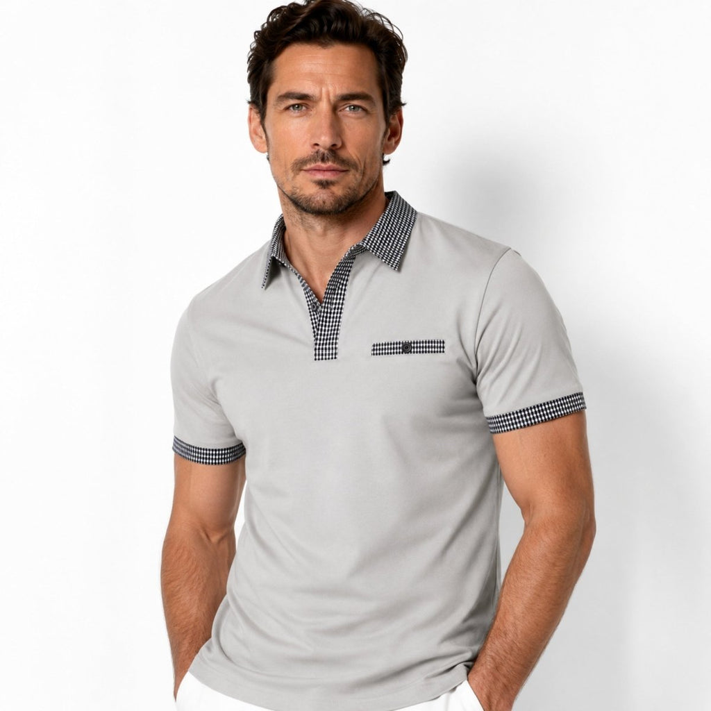 Preston | Men’s Polo Shirt | Contrast Collar Smart Casual-Men Polo-Pick NewYork