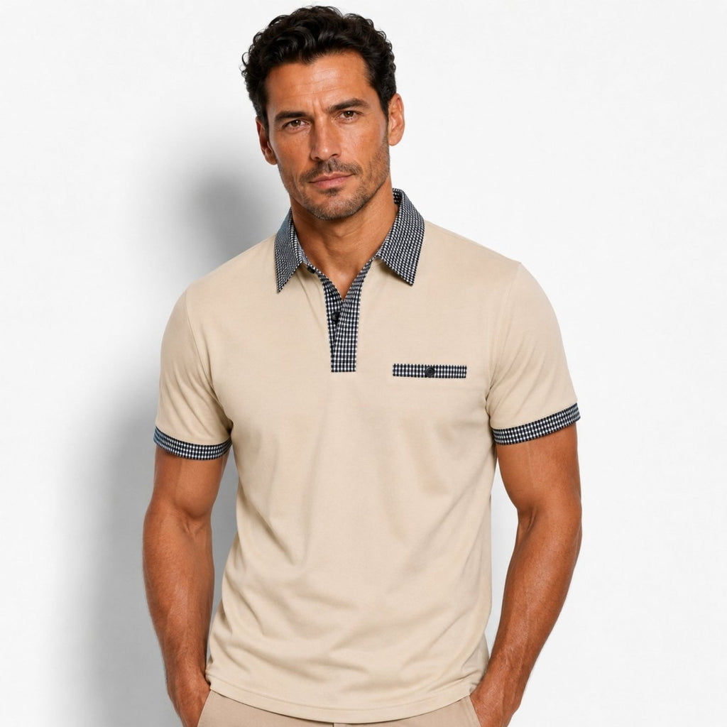 Preston | Men’s Polo Shirt | Contrast Collar Smart Casual-Men Polo-Pick NewYork