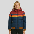 Hannah | Women's Hooded Puffer Jacket | Striped Accent · PNY