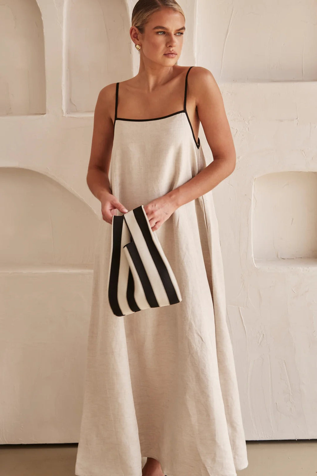 Riley | Women’s Solid Color Maxi Dress | Shoulder Straps Loose Shape Wedding Guest-Women Dress-Pick NewYork