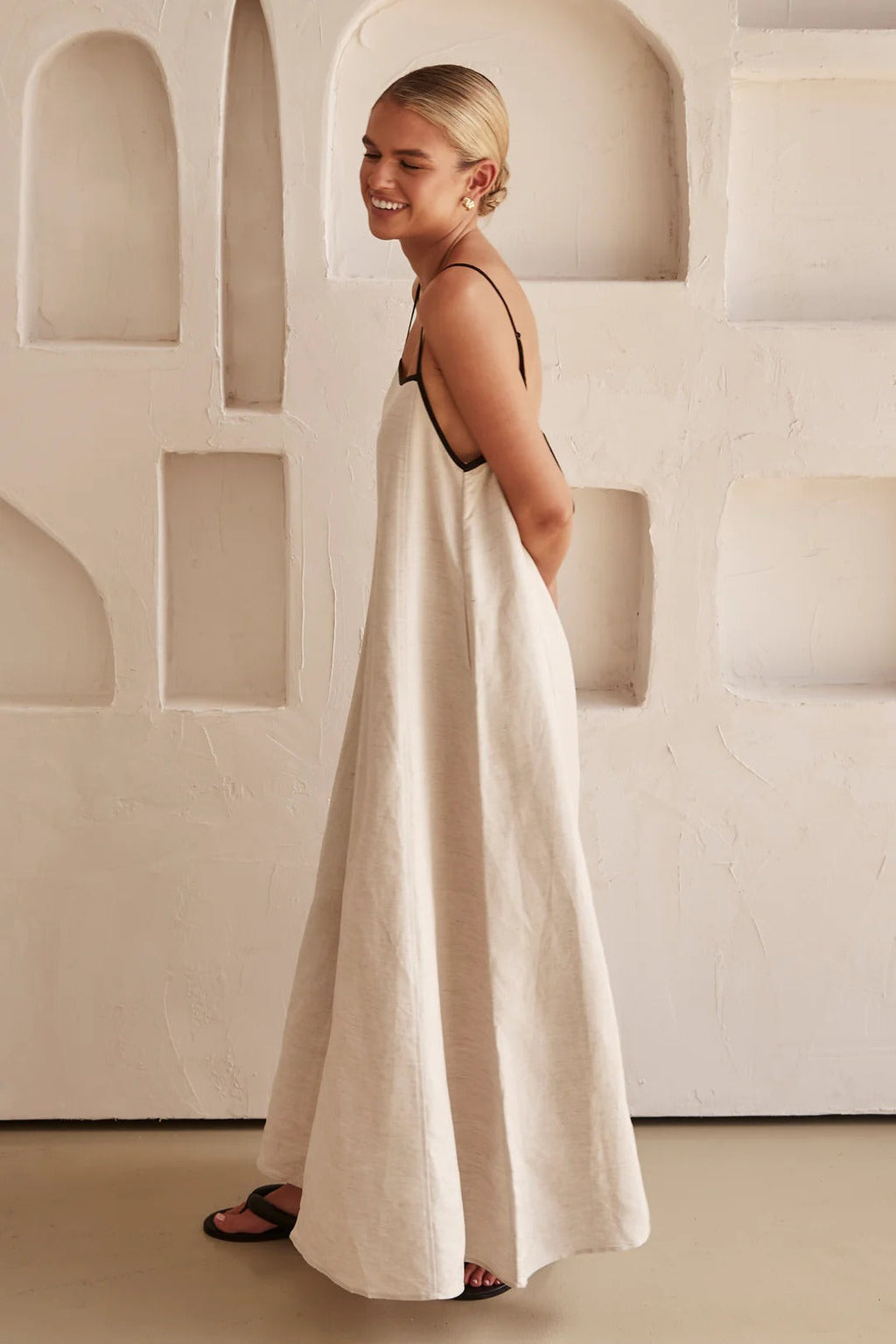 Riley | Women’s Solid Color Maxi Dress | Shoulder Straps Loose Shape Wedding Guest-Women Dress-Pick NewYork