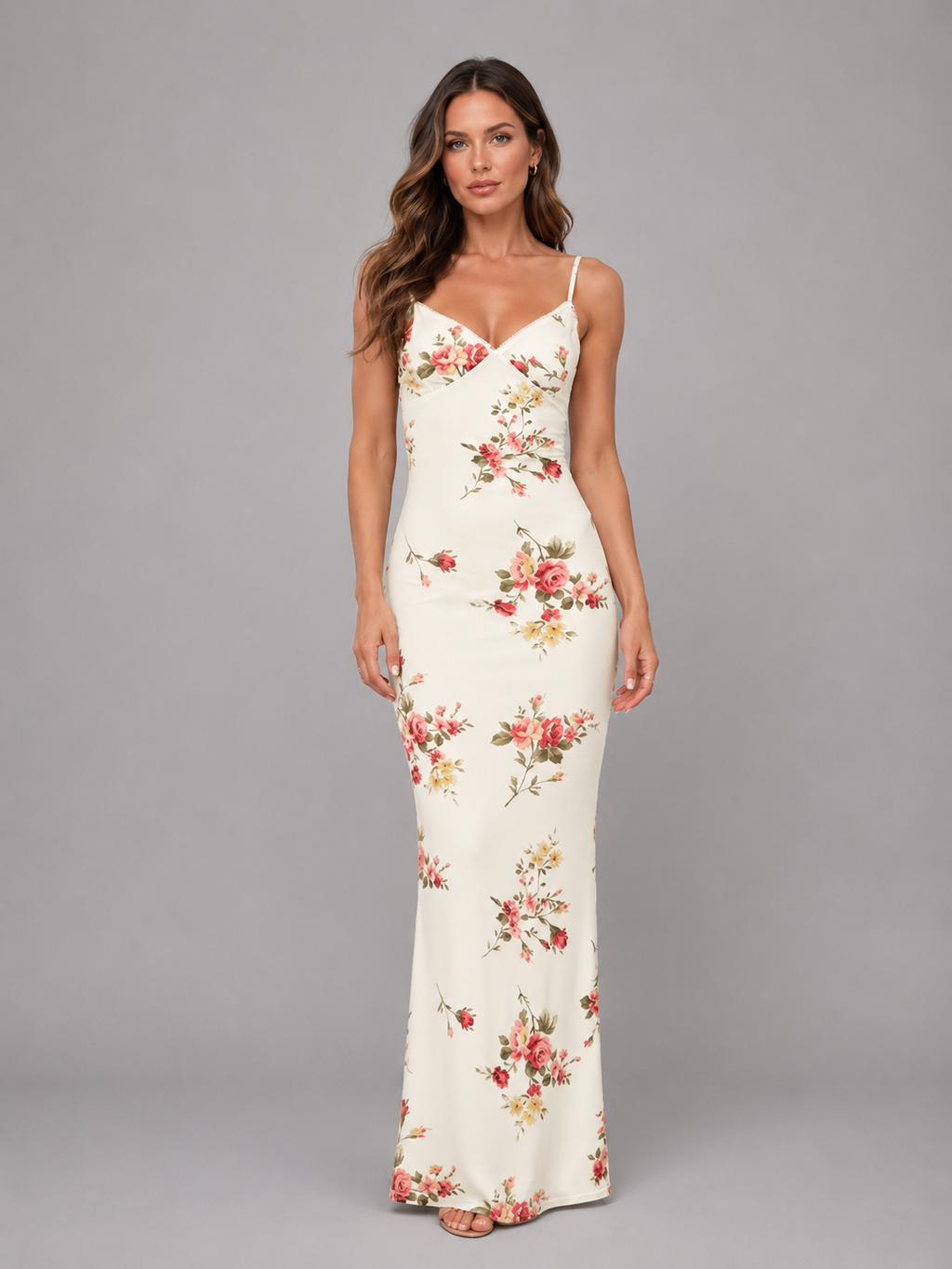 Rosalie | Women's Floral Print Maxi Dress | Spaghetti Strap Slip-Women Dress-Pick NewYork