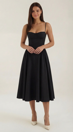 Rosalie | Women's Floral Print Midi Dress | Corset Bodice Sundress-Women Dress-Pick NewYork