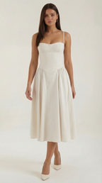 Rosalie | Women's Floral Print Midi Dress | Corset Bodice Sundress-Women Dress-Pick NewYork