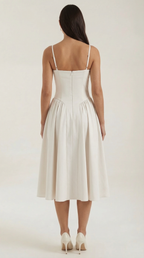 Rosalie | Women's Floral Print Midi Dress | Corset Bodice Sundress-Women Dress-Pick NewYork