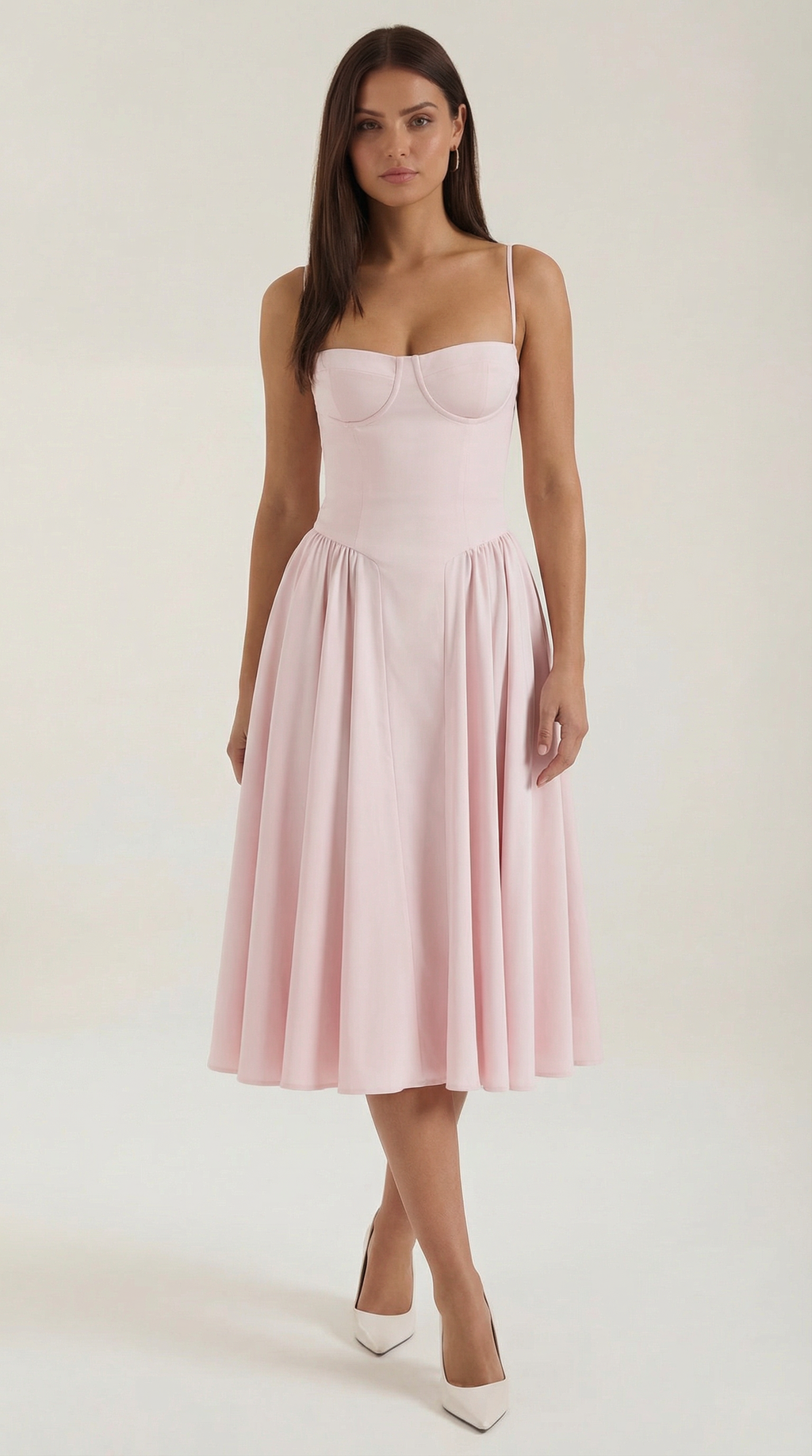 Rosalie | Women's Floral Print Midi Dress | Corset Bodice Sundress-Women Dress-Pick NewYork