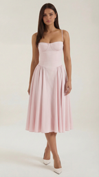 Rosalie | Women's Floral Print Midi Dress | Corset Bodice Sundress-Women Dress-Pick NewYork