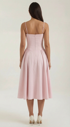 Rosalie | Women's Floral Print Midi Dress | Corset Bodice Sundress-Women Dress-Pick NewYork
