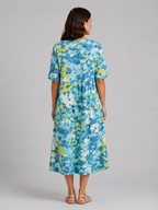 Roselyn | Women's Printed Midi Dress | Pocket Casual Dress-Women Dress-Pick NewYork