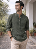 Rowan | Men's Henley Shirt | Long Sleeve Casual Shirt-Men Shirt-Pick NewYork