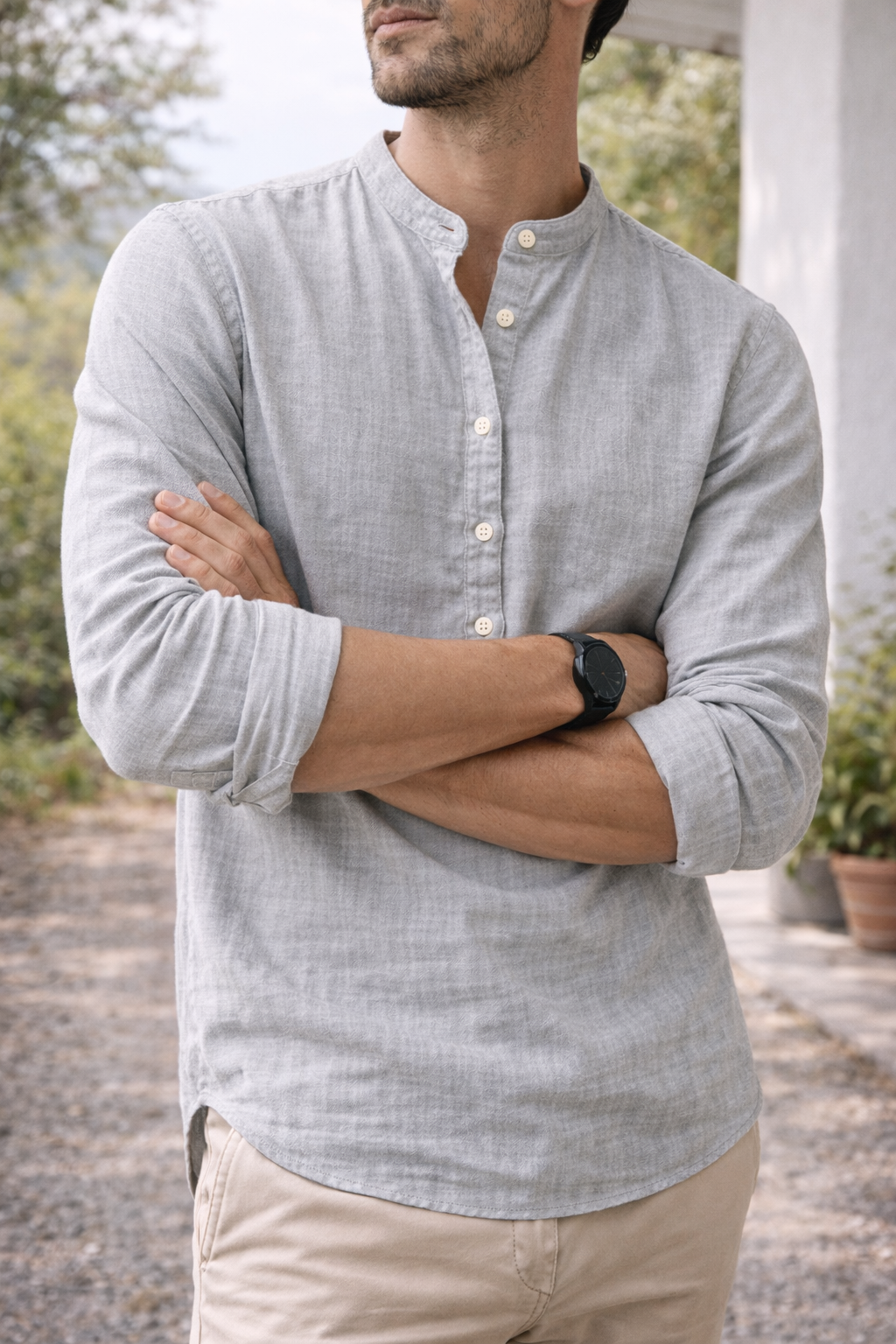Rowan | Men's Henley Shirt | Long Sleeve Casual Shirt-Men Shirt-Pick NewYork