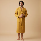 Everett | Men's Waffle Bath Robe | Soft Cotton Spa Loungewear-Men Robe-Pick NewYork