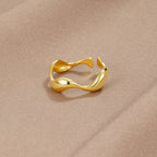 Sage | Women’s Open Band Ring | Wave Shape Adjustable-Ring-Pick NewYork