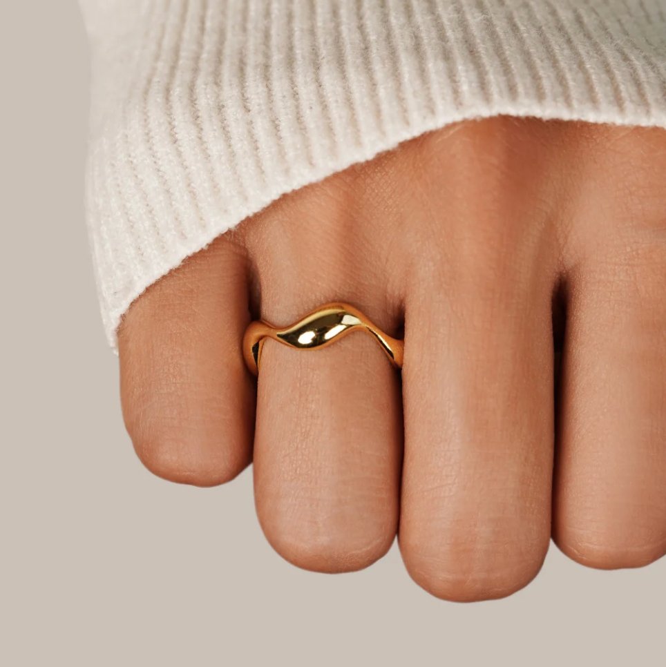 Sage | Women’s Open Band Ring | Wave Shape Adjustable-Ring-Pick NewYork