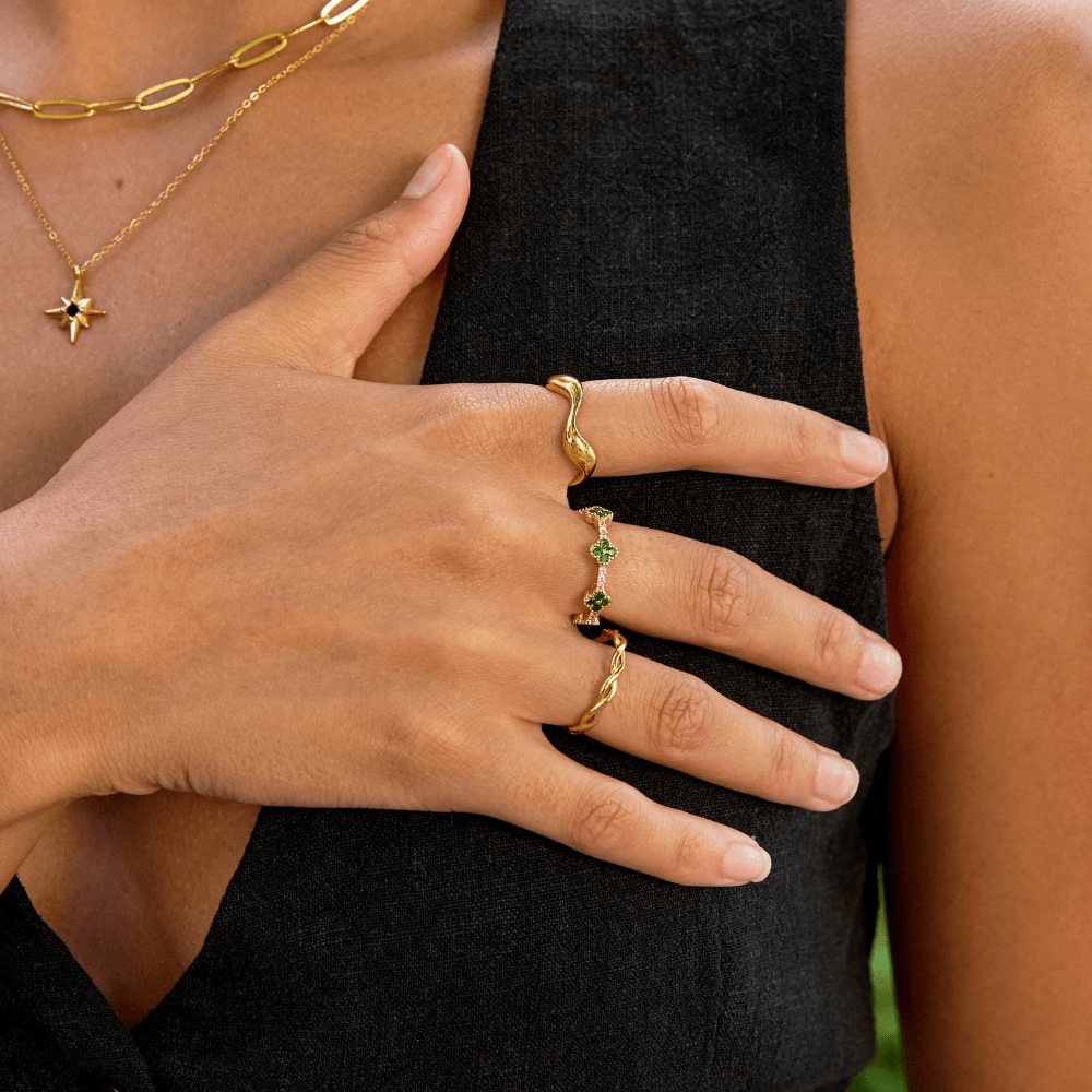 Sage | Women’s Open Band Ring | Wave Shape Adjustable-Ring-Pick NewYork