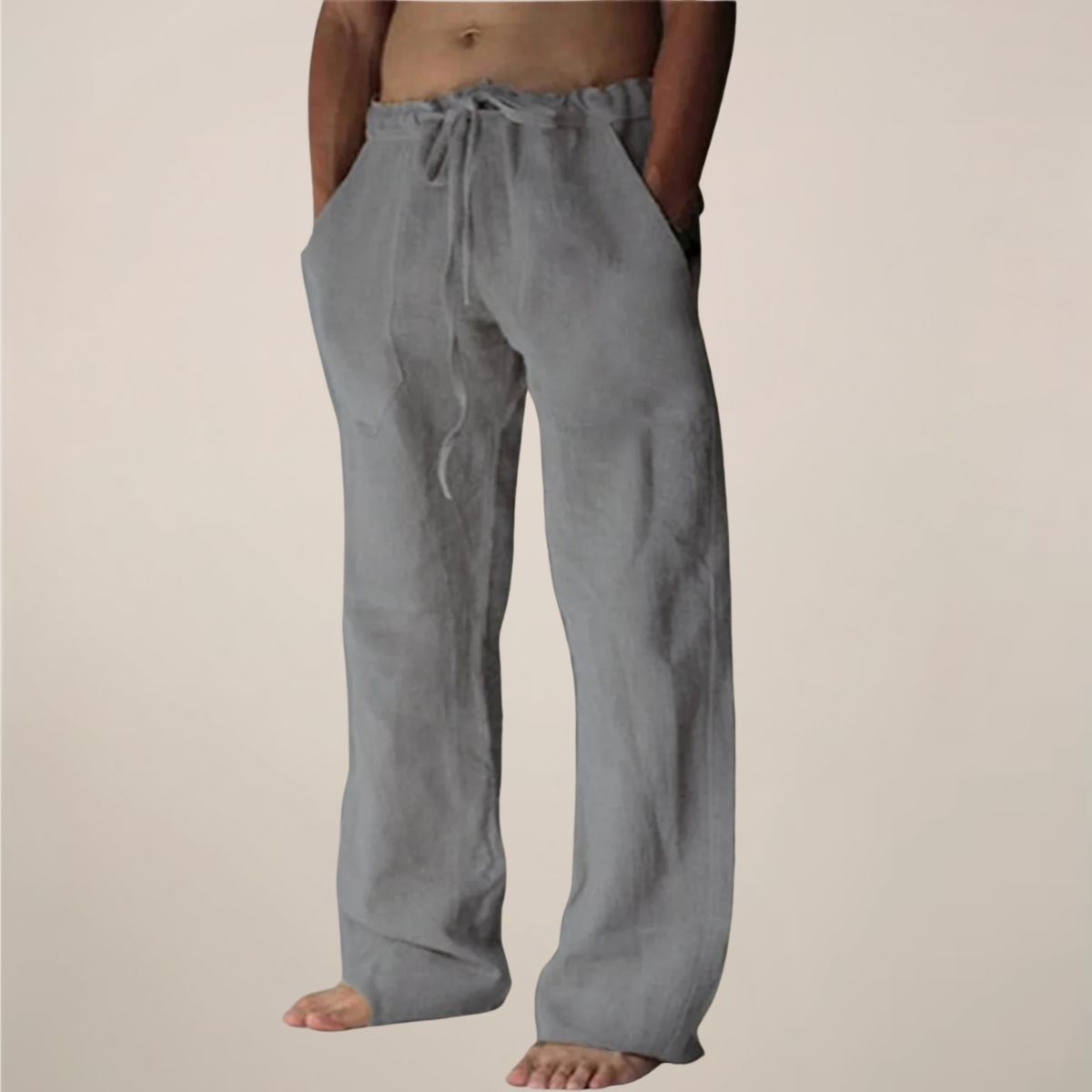 Sawyer | Men’s Drawstring Casual Pants | Straight Leg Side Pockets Everyday Wear-Men Pants-Pick NewYork
