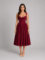Scarlett | Women's Fit And Flare Midi Dress | Corset Wedding Guest Dress-Women Dress-Pick NewYork