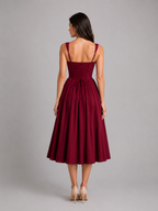 Scarlett | Women's Fit And Flare Midi Dress | Corset Wedding Guest Dress-Women Dress-Pick NewYork