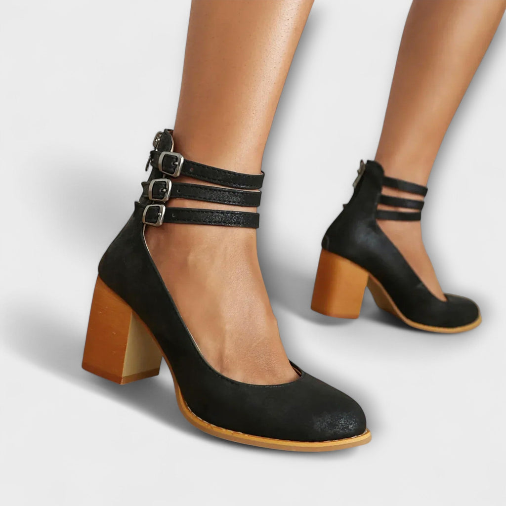 Scarlett | Women's Mary Jane Heels | Triple Buckle Block Heel-Women Shoes-Pick NewYork