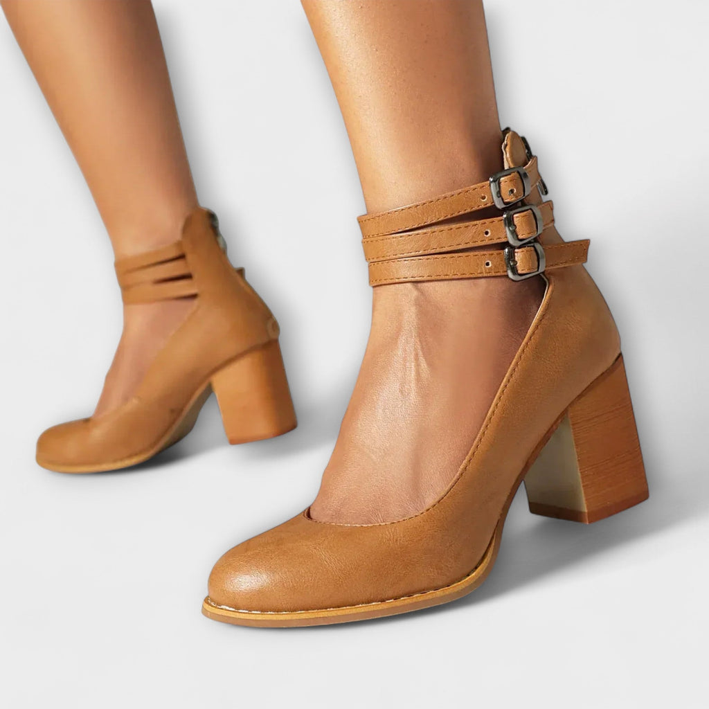 Scarlett | Women's Mary Jane Heels | Triple Buckle Block Heel-Women Shoes-Pick NewYork