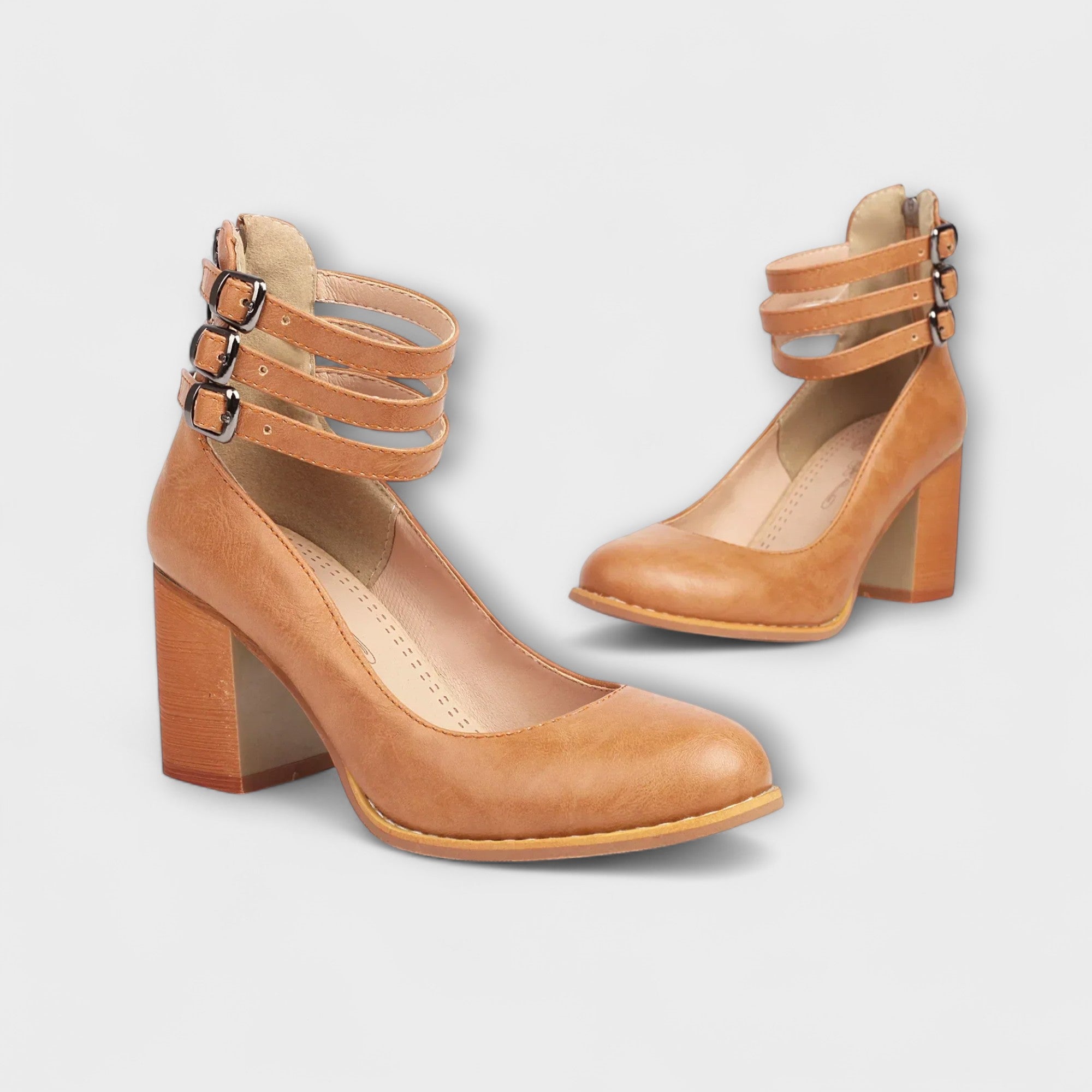 Scarlett | Women's Mary Jane Heels | Triple Buckle Block Heel-Women Shoes-Pick NewYork