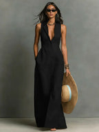Scarlett | Women’s Sleeveless Maxi Dress | Button Front Resort Wear-Women Dress-Pick NewYork