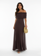 Seraphina | Women's Off Shoulder Maxi Dress | Mesh Wedding Guest Dress-Women Dress-Pick NewYork