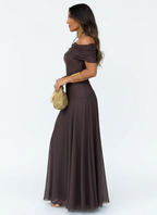 Seraphina | Women's Off Shoulder Maxi Dress | Mesh Wedding Guest Dress-Women Dress-Pick NewYork