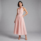Serena | Women’s Halter Maxi Dress | Deep V Wedding Guest-Women Dress-Pick NewYork