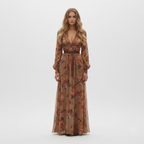 Sienna | Women's Floral Maxi Dress | Long Sleeve Wrap Vacation Wear-Women Dress-Pick NewYork