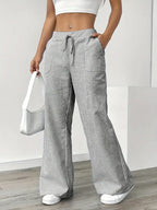Sienna | Women's Striped Trousers | Drawstring Wide Leg-Women Pants-Pick NewYork