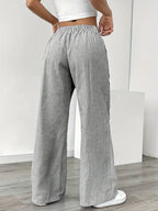 Sienna | Women's Striped Trousers | Drawstring Wide Leg-Women Pants-Pick NewYork