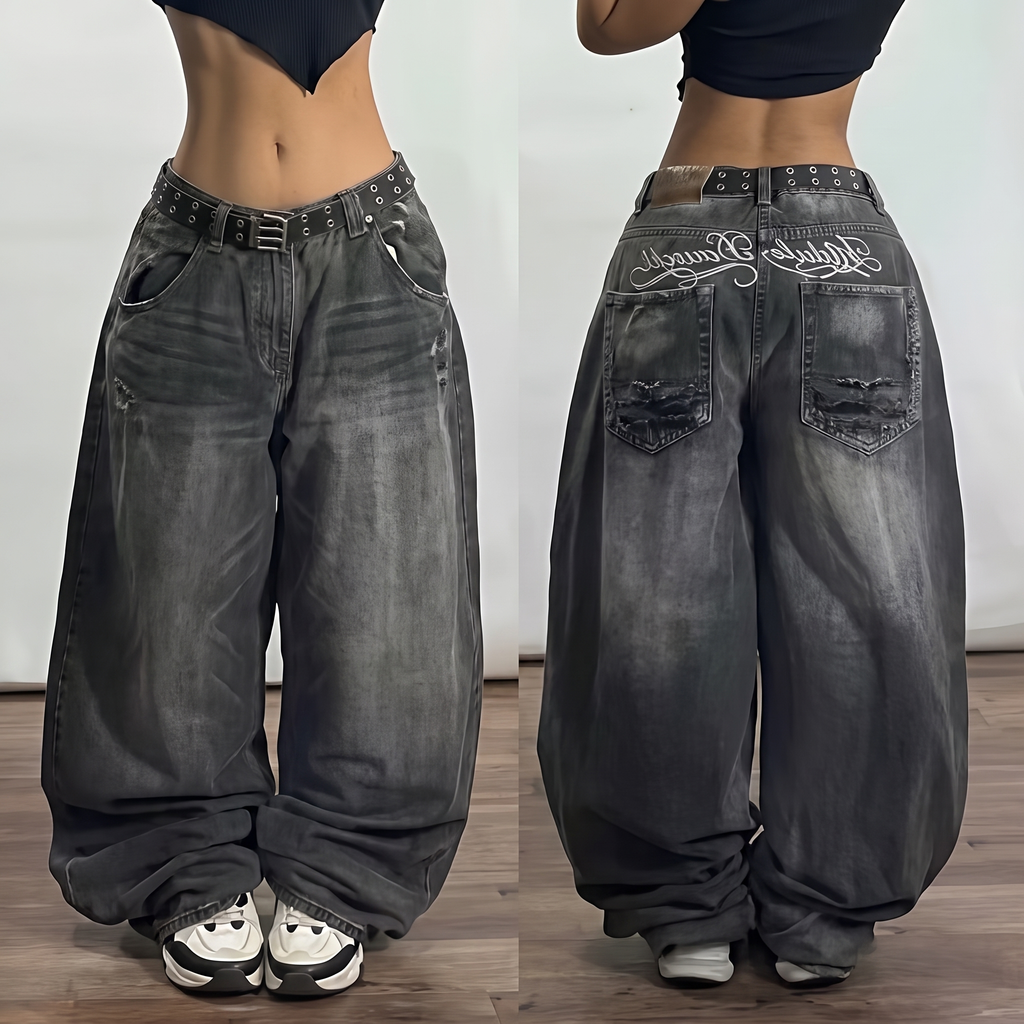 Sierra | Women's Wide-Leg Jeans | Graphic Print-PNY