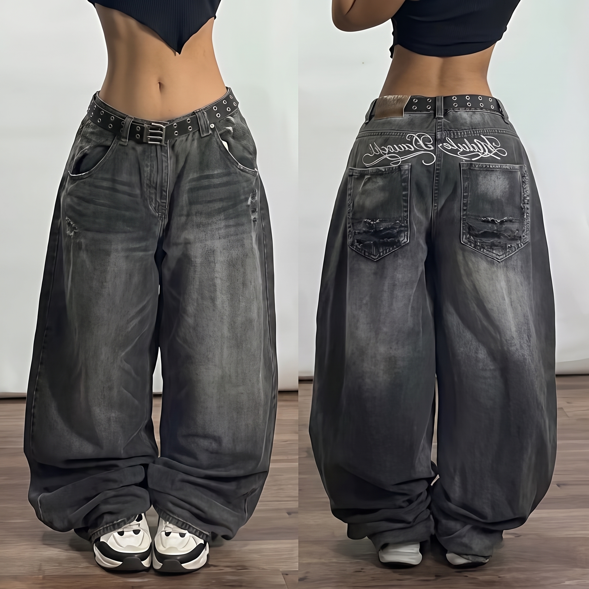 Sierra | Women's Wide-Leg Jeans | Graphic Print-PNY