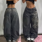 Sierra | Women's Wide-Leg Jeans | Graphic Print-PNY