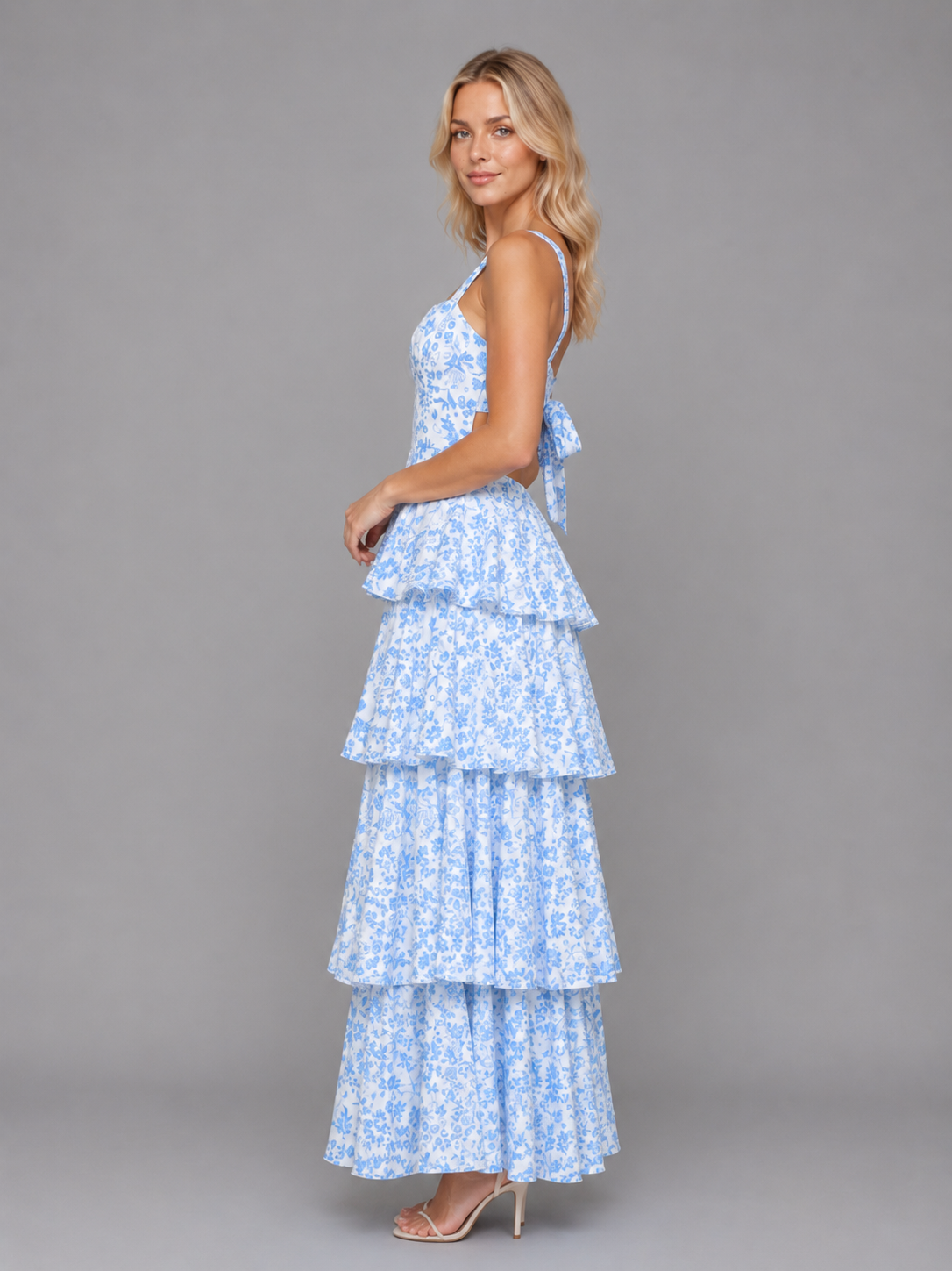 Skye | Women's Floral Print Maxi Dress | Tiered Ruffle Skirt-Women Dress-Pick NewYork