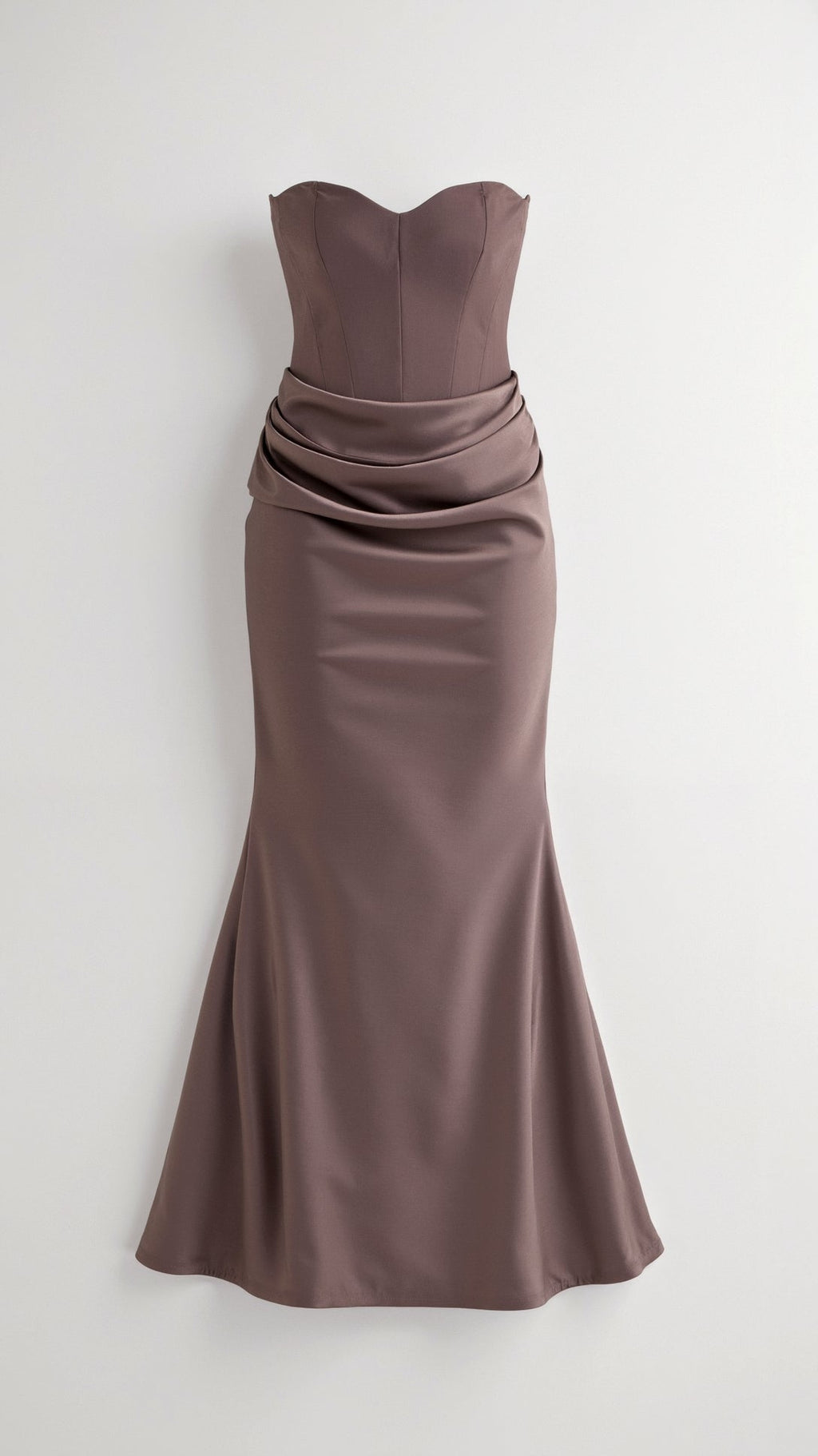 Stella | Women’s Strapless Solid Color Maxi Dress | Draped Detail Floor Length Wedding Guest-Women Dress-Pick NewYork