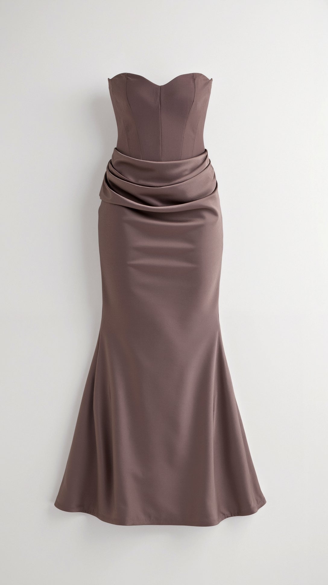 Stella | Women’s Strapless Solid Color Maxi Dress | Draped Detail Floor Length Wedding Guest-Women Dress-Pick NewYork