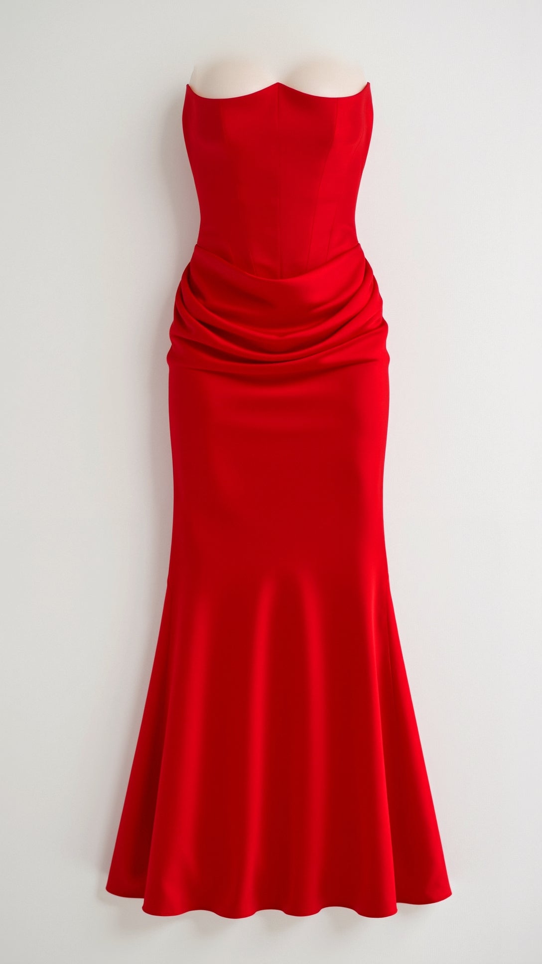 Stella | Women’s Strapless Solid Color Maxi Dress | Draped Detail Floor Length Wedding Guest-Women Dress-Pick NewYork