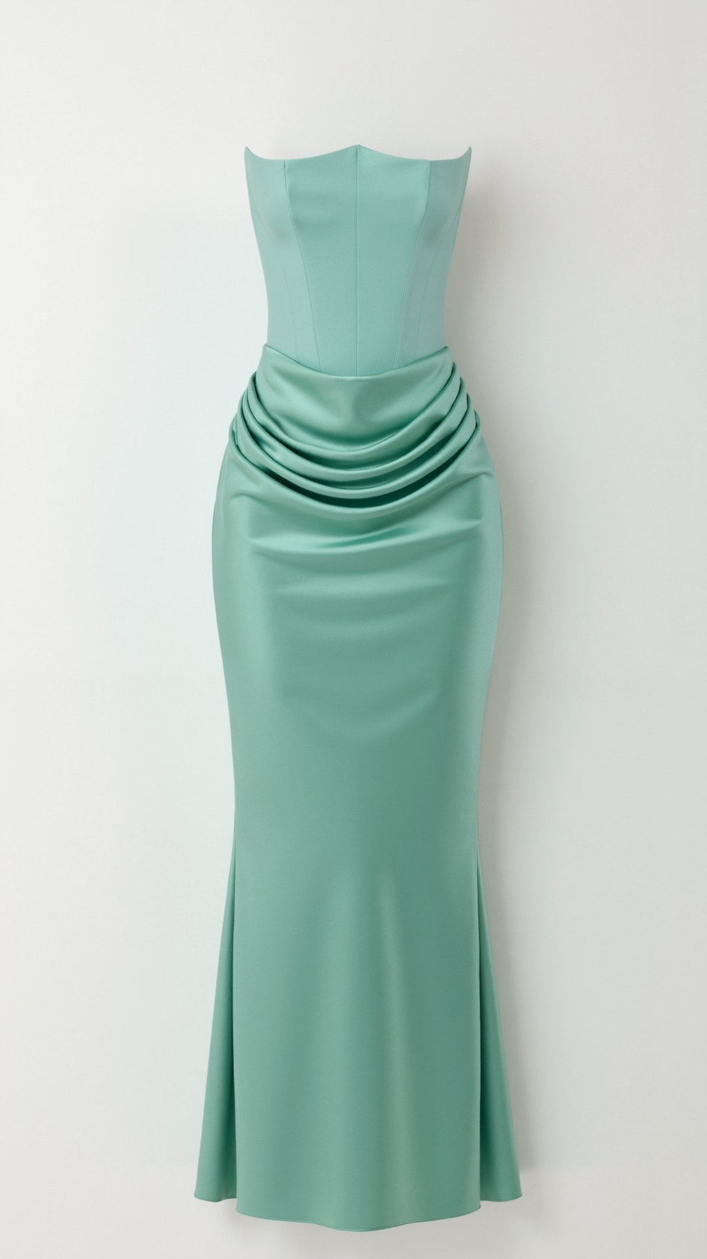 Stella | Women’s Strapless Solid Color Maxi Dress | Draped Detail Floor Length Wedding Guest-Women Dress-Pick NewYork