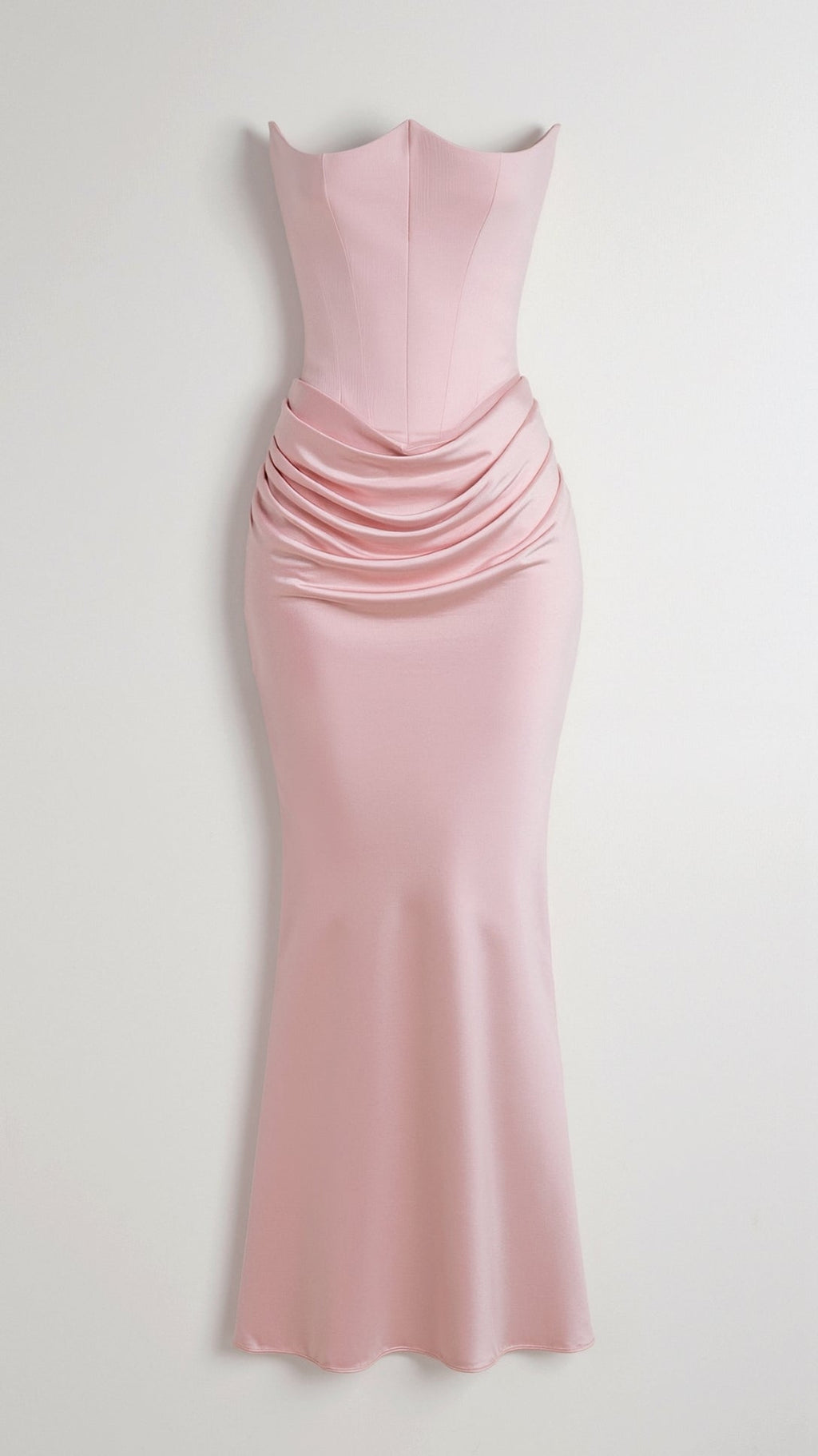 Stella | Women’s Strapless Solid Color Maxi Dress | Draped Detail Floor Length Wedding Guest-Women Dress-Pick NewYork