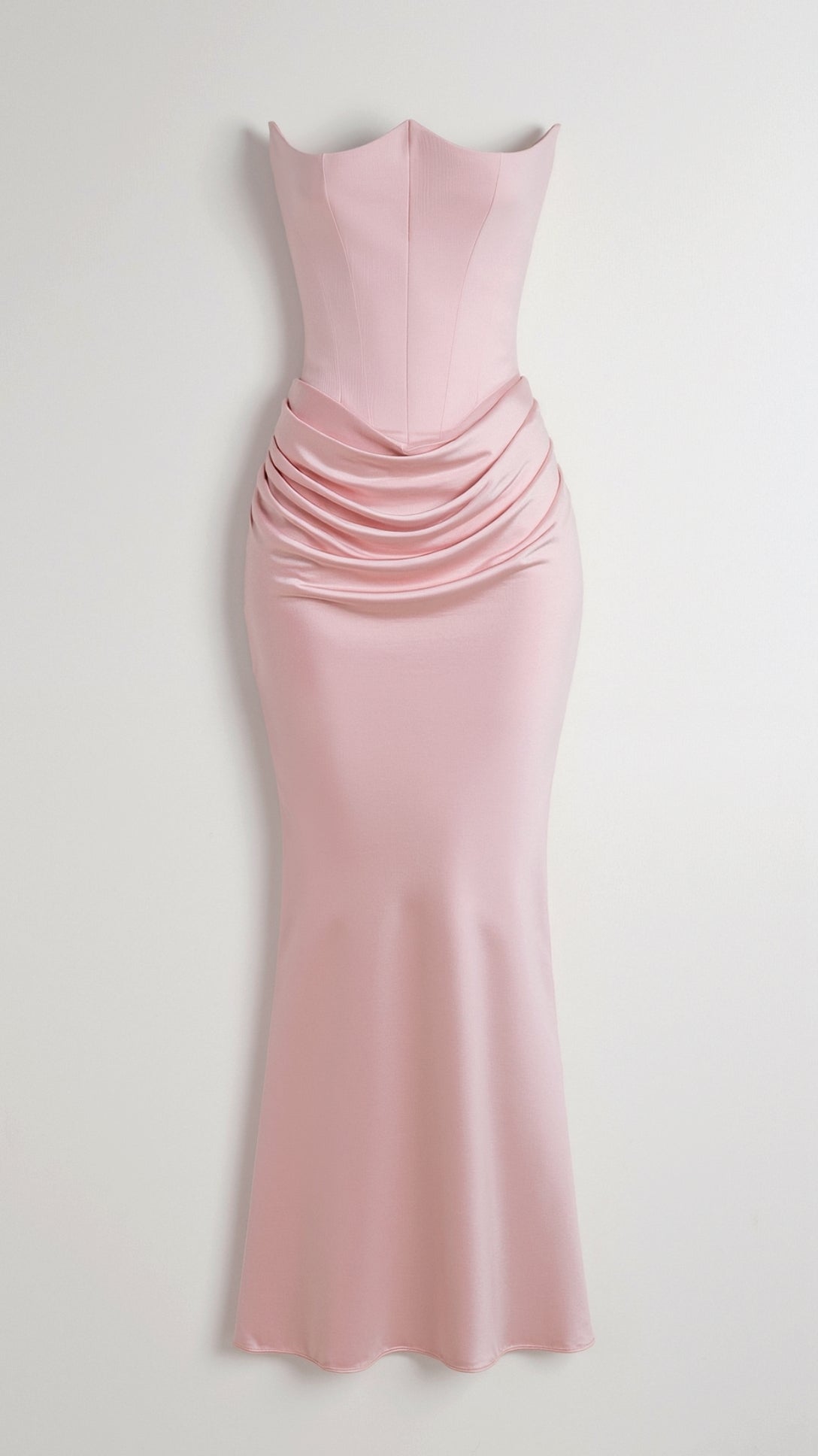Stella | Women’s Strapless Solid Color Maxi Dress | Draped Detail Floor Length Wedding Guest-Women Dress-Pick NewYork