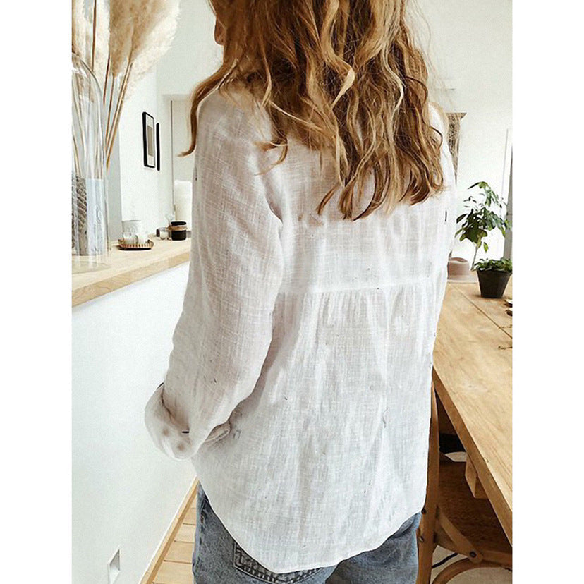 Chloe | Women's Long Sleeve Blouse | Summer Button Shirt-Women Blouse-Pick NewYork