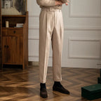 Theo | Men’s Pleated Dress Trousers | Double Button Waist Straight Leg Formal Wear-Men Pants-Pick NewYork