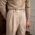 Theo | Men’s Pleated Dress Trousers | Double Button Waist Straight Leg Formal Wear-Men Pants-Pick NewYork