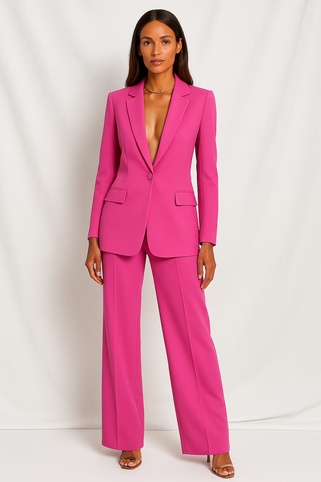 Valentina | Women's Pantsuit Set | Single Button Office Suit-Women Set-Pick NewYork