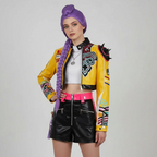 Violet | Women’s K-Pop Costume Set | Contrast Jacket Shorts-Women Costume Set-Pick NewYork